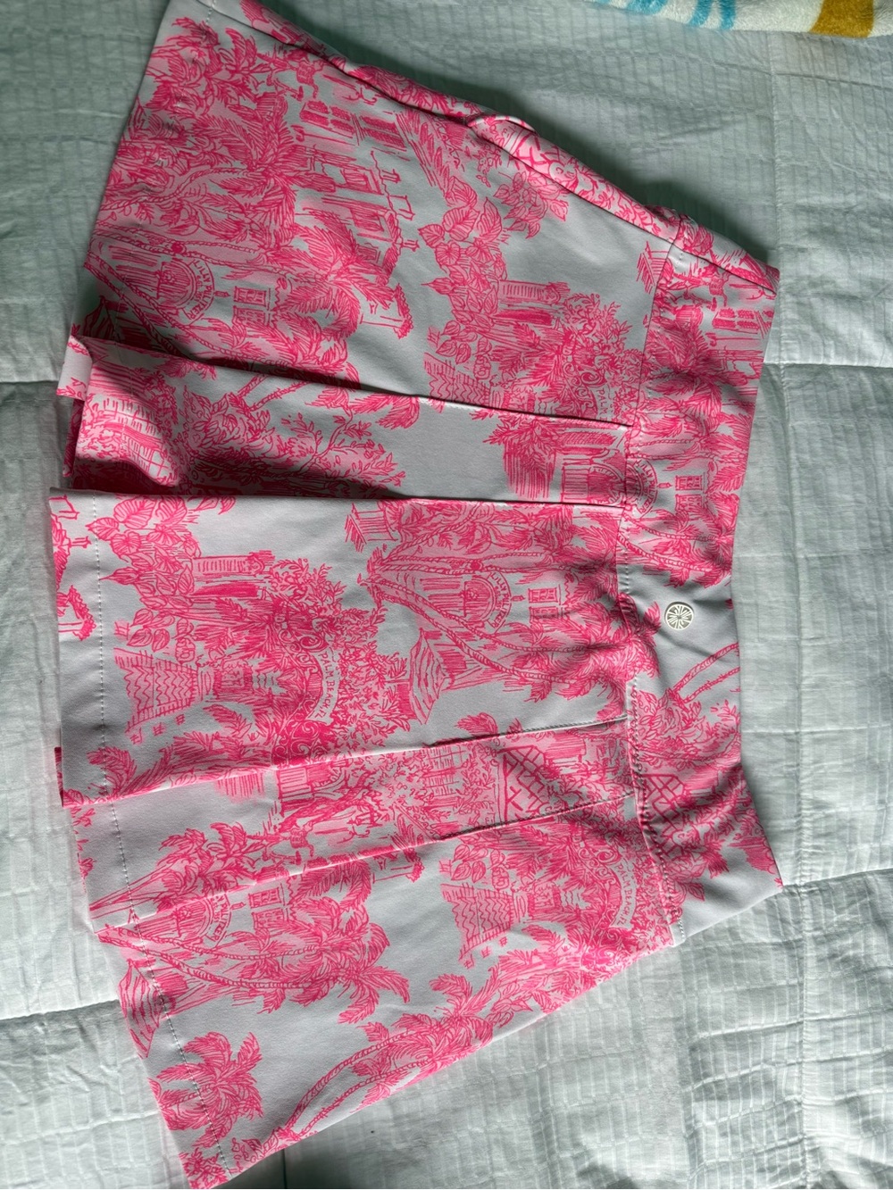 Lilly Pulitzer Pink and White Toile Print Skater Skirt - Picture 4 of 6